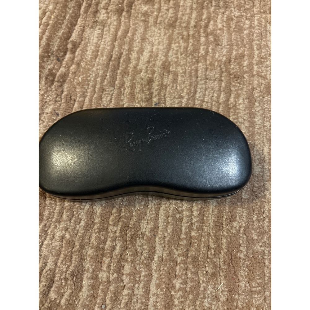 Ray-Ban Sunglasses Case Black Clamshell Hard Protective w/Cleaning‎ Cloth CASE